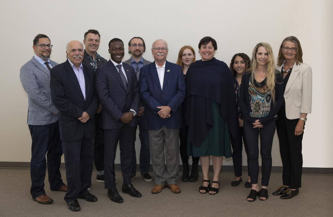 (Left to Right) John Jack, Nate Bello, Brian Dick, George Anderson, Johnny Blakeborough, Manley McLachlan, Kiera Brown, Deb Saucier, Erin Egeland, Karen Bittner, (Regrets: Colin Gabelmann, Emmy Manson, Holly-Marie Page)